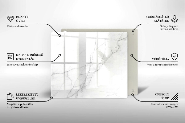 Cache plaque de cuisson Fond de pierre de marbre