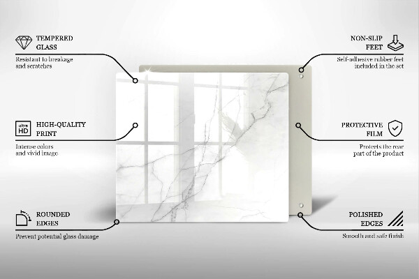 Cache plaque de cuisson Fond de pierre de marbre