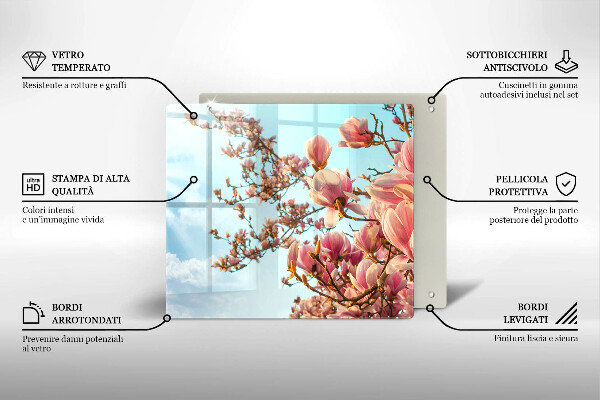 Cache plaque de cuisson Arbre à fleurs roses