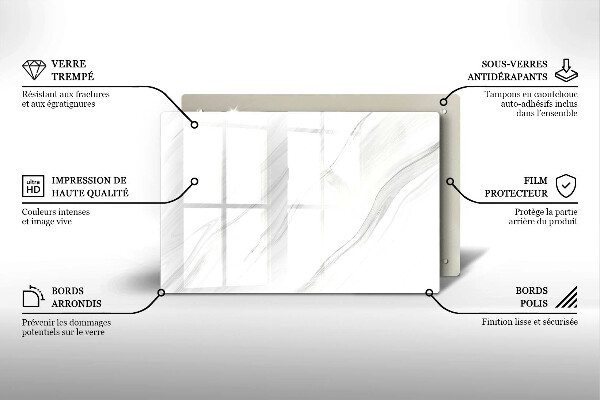 Protège plaque de cuisson Marbre délicat
