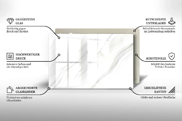 Protège plaque de cuisson Marbre délicat
