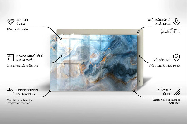 Protège plaque de cuisson Texture de marbre