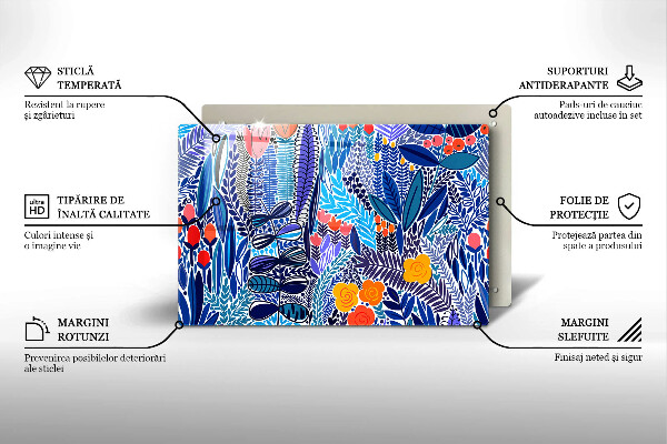 Protection pour plaque de cuisson Prairie peinte