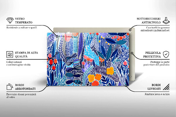 Protection pour plaque de cuisson Prairie peinte