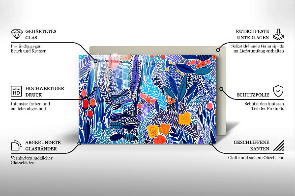 Protection pour plaque de cuisson Prairie peinte