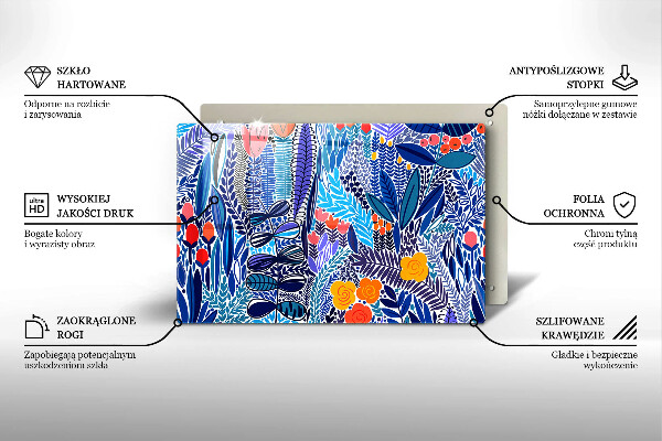 Protection pour plaque de cuisson Prairie peinte