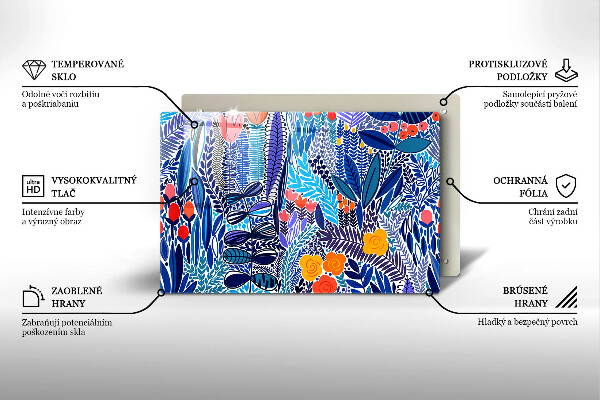 Protection pour plaque de cuisson Prairie peinte