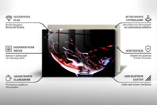 Protège plaque de cuisson Un verre de vin rouge