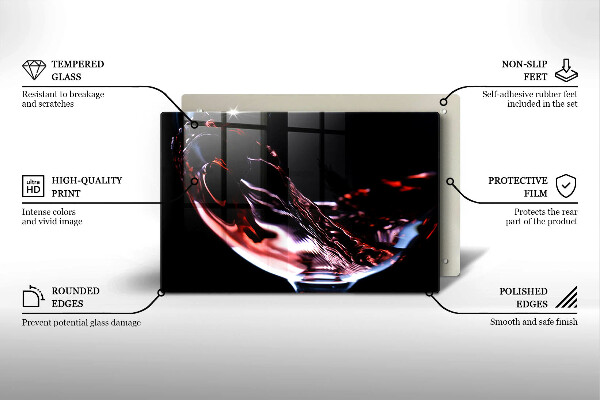 Protège plaque de cuisson Un verre de vin rouge