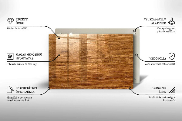 Protège plaque de cuisson Texture de planche de bois