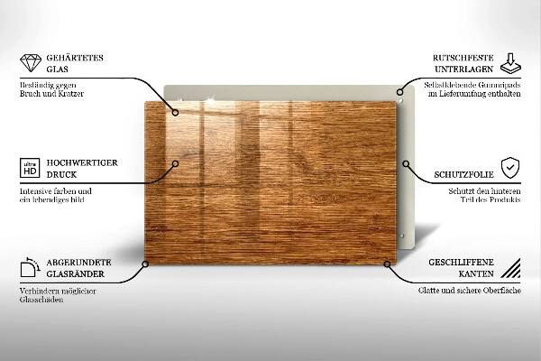 Protège plaque de cuisson Texture de planche de bois