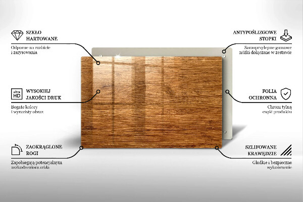 Protège plaque de cuisson Texture de planche de bois