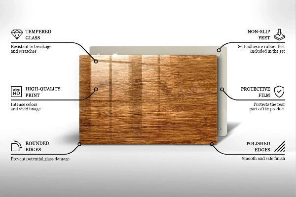 Protège plaque de cuisson Texture de planche de bois