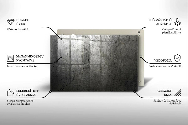 Protège plaque de cuisson Texture métallique