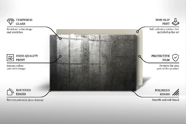 Protège plaque de cuisson Texture métallique