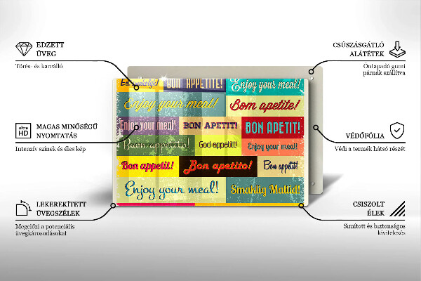 Protège plaque de cuisson Sous-titres Bon appétit langues