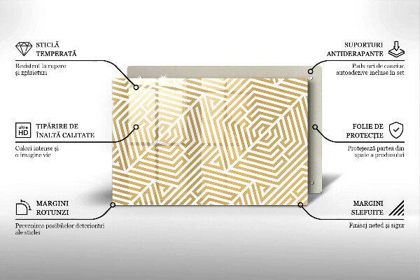 Protège plaque de cuisson Lignes géométriques
