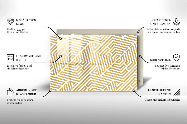 Protège plaque de cuisson Lignes géométriques