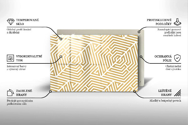 Protège plaque de cuisson Lignes géométriques