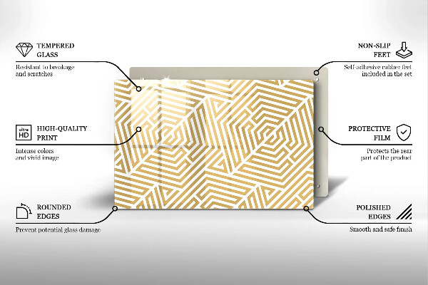 Protège plaque de cuisson Lignes géométriques