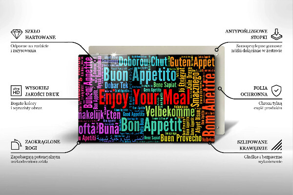 Protège plaque de cuisson Sous-titres Bon appétit langues