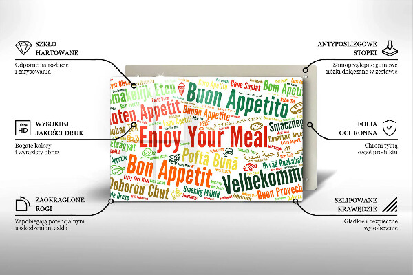 Protège plaque de cuisson Sous-titres Bon appétit langues