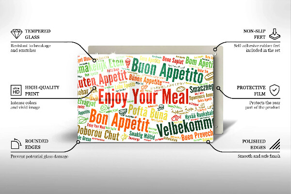 Protège plaque de cuisson Sous-titres Bon appétit langues