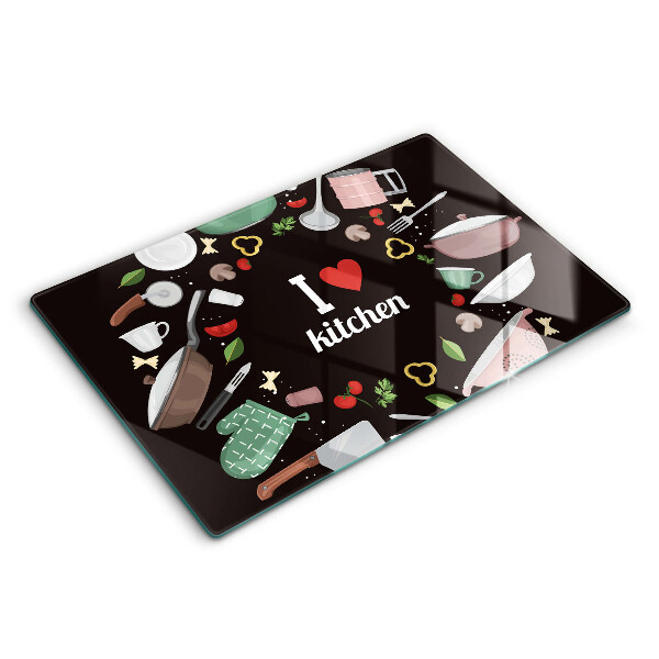 Protège plaque de cuisson Illustration J'aime la cuisine