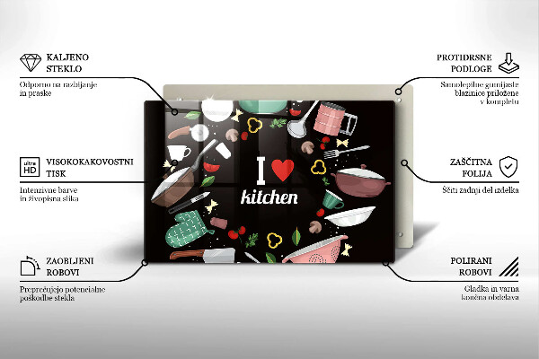 Protège plaque de cuisson Illustration J'aime la cuisine