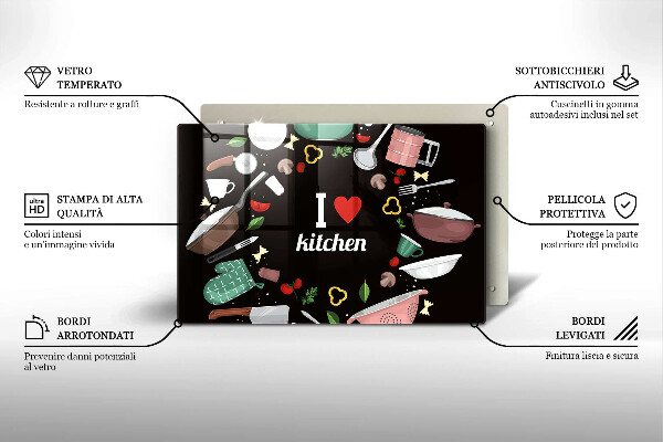 Protège plaque de cuisson Illustration J'aime la cuisine