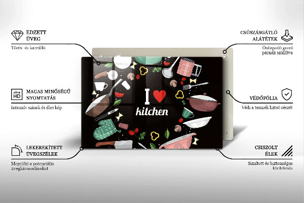 Protège plaque de cuisson Illustration J'aime la cuisine