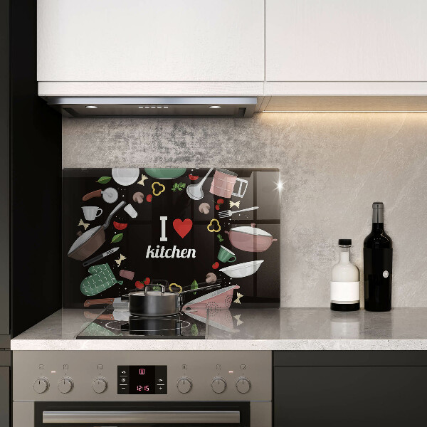 Protège plaque de cuisson Illustration J'aime la cuisine