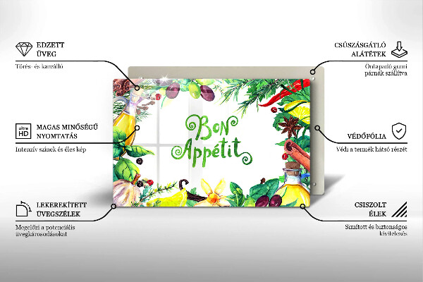 Protège plaque de cuisson Inscription Bon Appetit