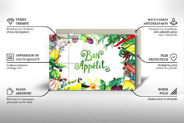 Protège plaque de cuisson Inscription Bon Appetit