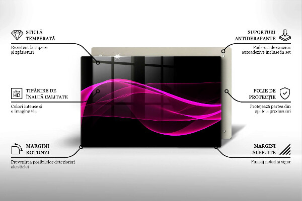 Protège plaque de cuisson Abstraction rose