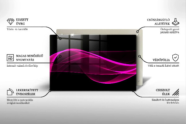 Protège plaque de cuisson Abstraction rose