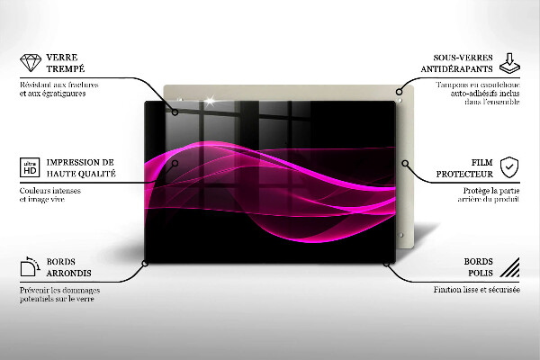 Protège plaque de cuisson Abstraction rose