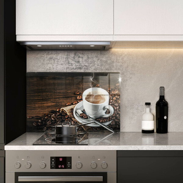 Protège plaque de cuisson Tasse et grains de café