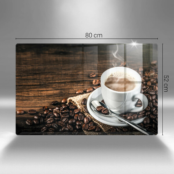 Protège plaque de cuisson Tasse et grains de café