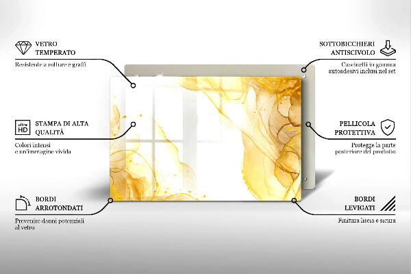 Protège plaque de cuisson Abstraction dorée