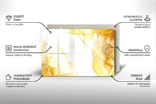 Protège plaque de cuisson Abstraction dorée