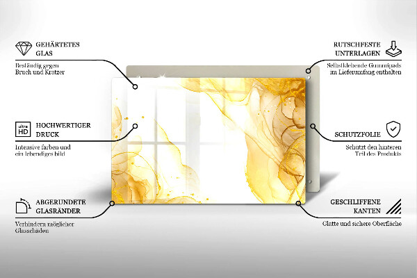 Protège plaque de cuisson Abstraction dorée