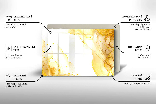 Protège plaque de cuisson Abstraction dorée
