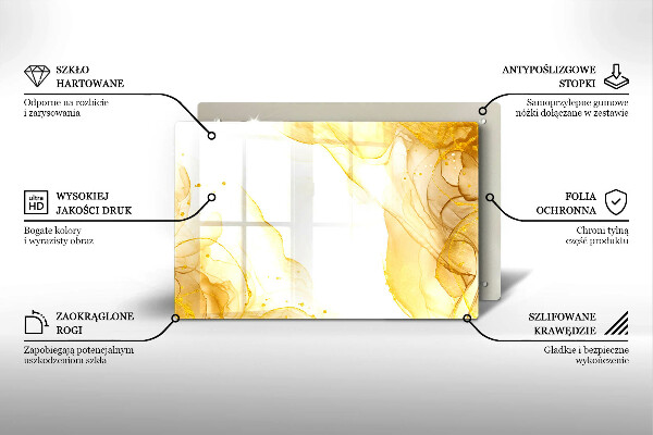 Protège plaque de cuisson Abstraction dorée