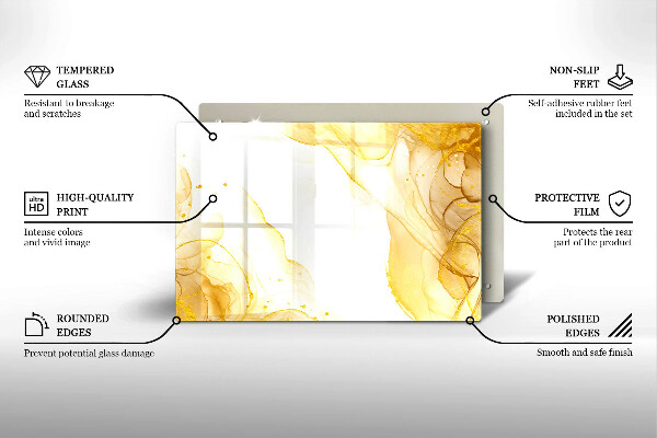 Protège plaque de cuisson Abstraction dorée