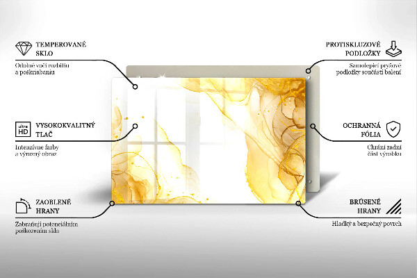 Protège plaque de cuisson Abstraction dorée