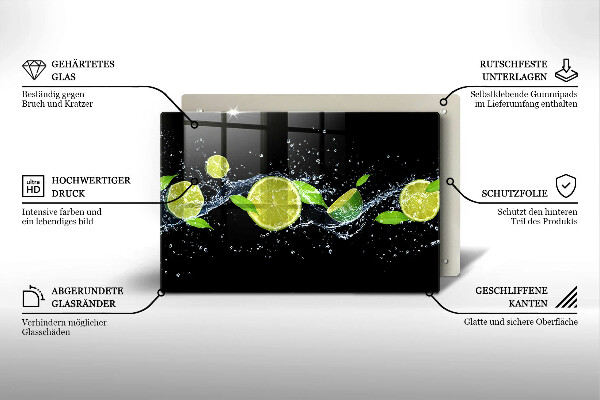 Protège plaque de cuisson Eau de menthe citronnée