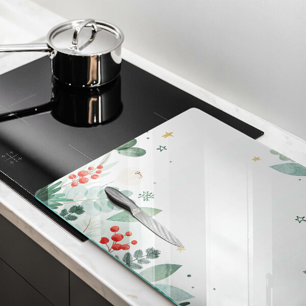 Protège plaque de cuisson Feuilles d'aquarelle