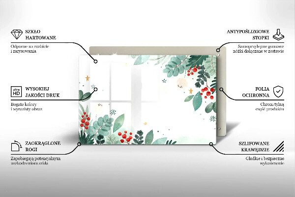 Protège plaque de cuisson Feuilles d'aquarelle