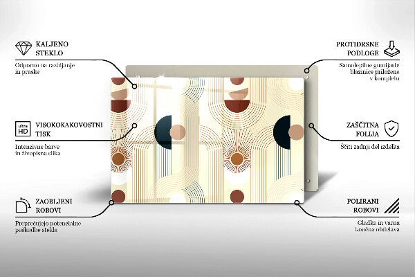 Protège plaque de cuisson Formes géométriques bohèmes